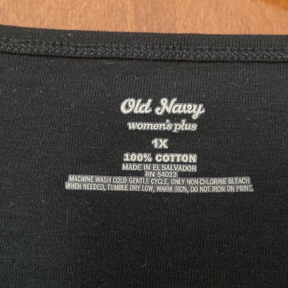 NWT Vintage Old Navy 100% Cotton Black Tee, size 1X - Picture 2 of 3